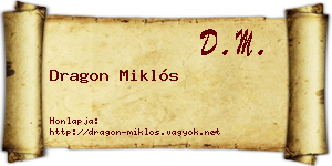 Dragon Miklós névjegykártya